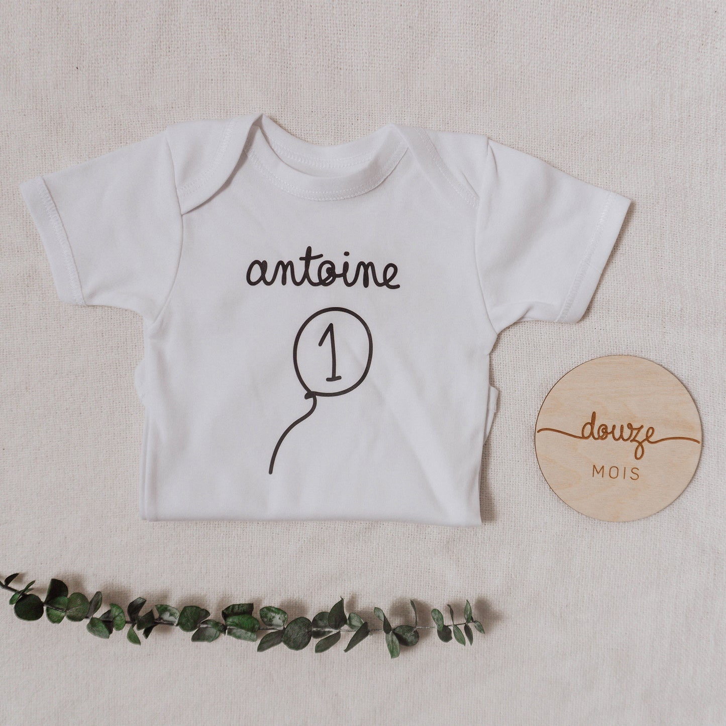 *prêt-à-partir* Pastilles d'étapes mensuelles en bois - Ensemble de 12