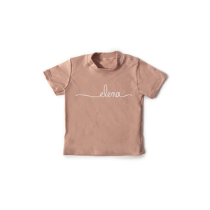 Ouvrir l&#39;image dans le diaporama, T-shirt personnalisé PRÉNOM - rose blush à manches courtes
