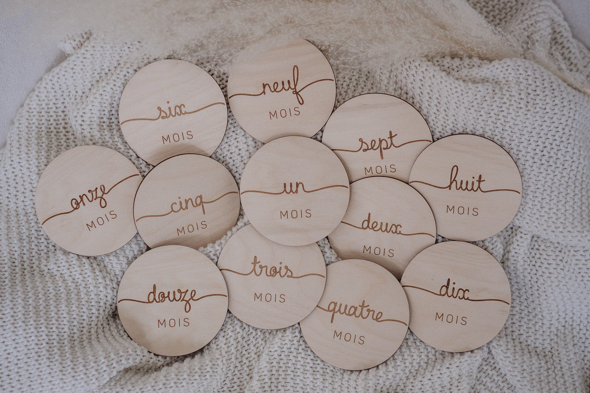 Pastilles d'étapes en bois