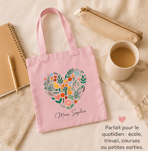 Sac régulier Coeur en fleurs - Personnalisé