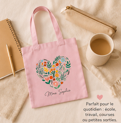 Sac régulier Coeur en fleurs - Personnalisé