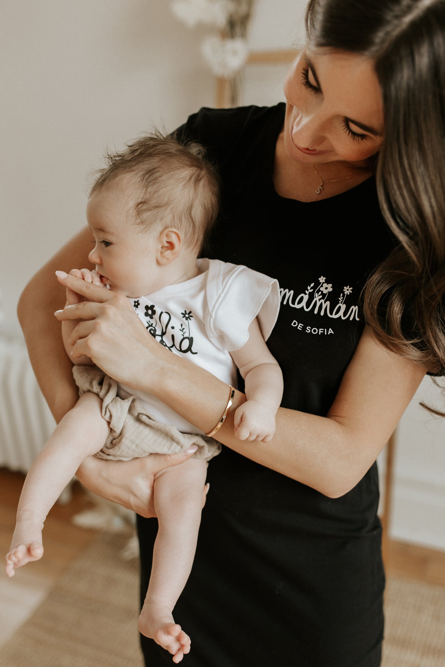 Robe t-shirt "maman" design FLEURI - À PERSONNALISER (tailles restantes: XS, S, M)