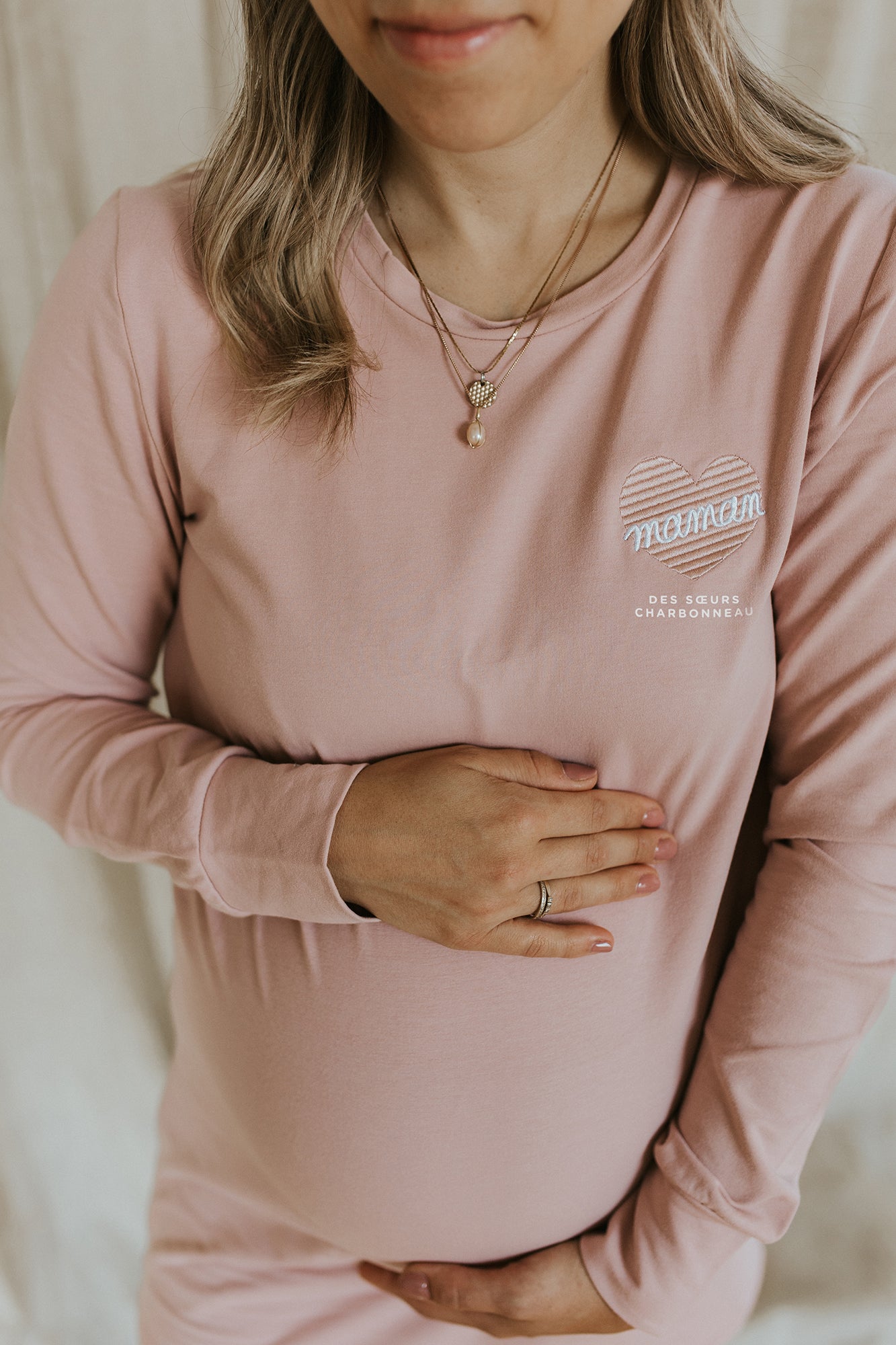 Chandail d'allaitement avec fermetures éclair - "maman" design-Cœur - À PERSONNALISER