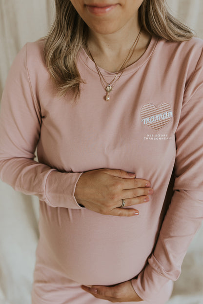 Chandail d'allaitement avec fermetures éclair - "maman" design-Cœur - À PERSONNALISER