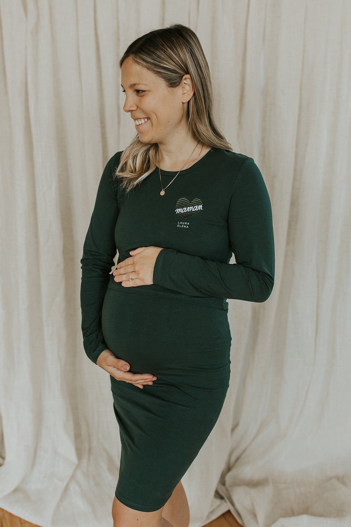 Robe d'allaitement maman personnalisée brodée – Balloune Design
