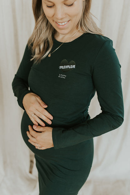 Robe d'allaitement maman personnalisée brodée – Balloune Design
