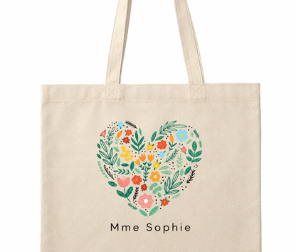 Sac régulier Coeur en fleurs - Personnalisé