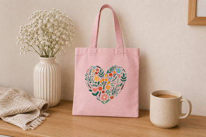 Sac Coeur en fleurs - non personnalisé