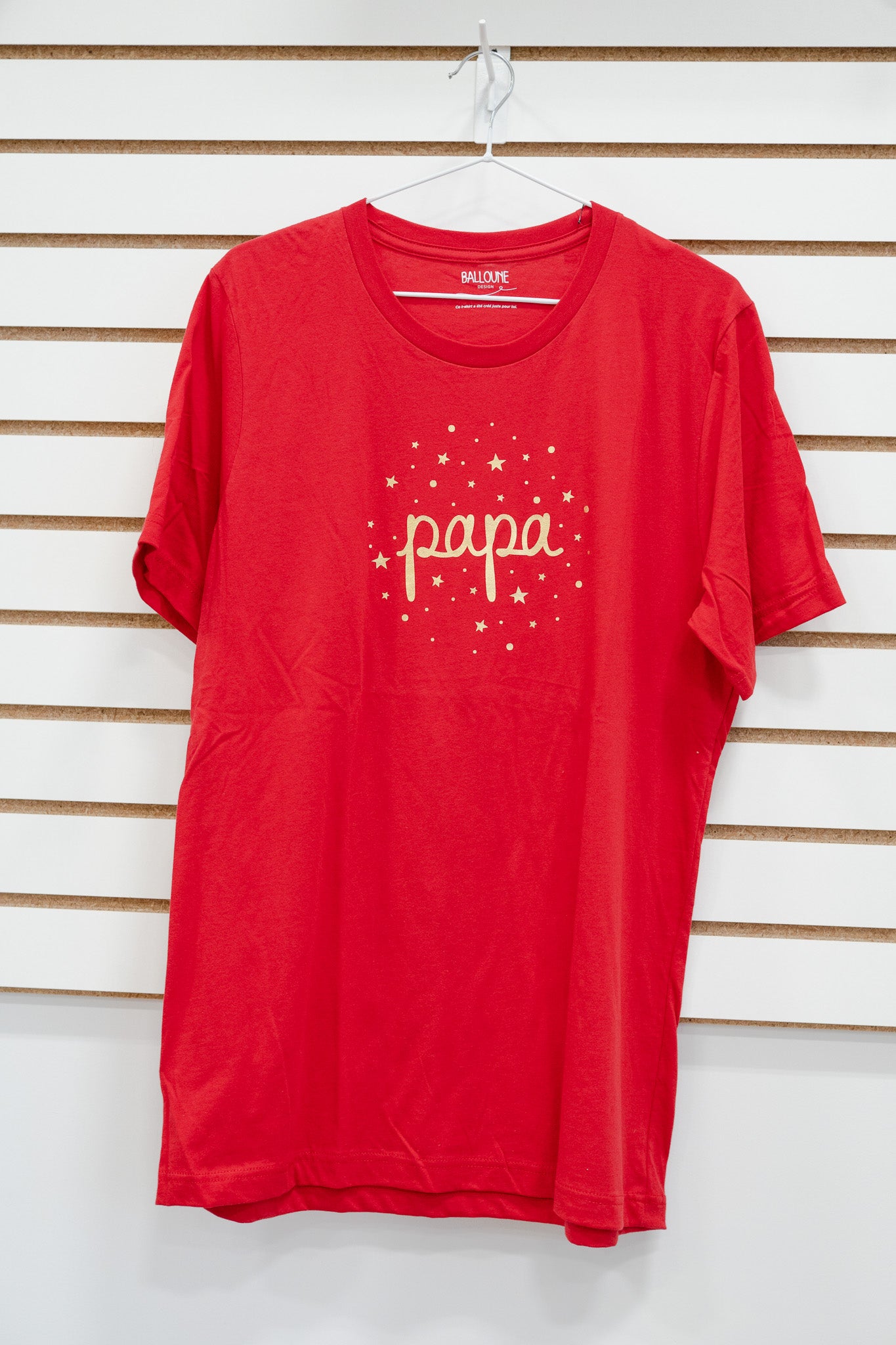 *prêt-à-partir* T-shirt Poussière d'étoiles "papa" Rouge - L unisexe