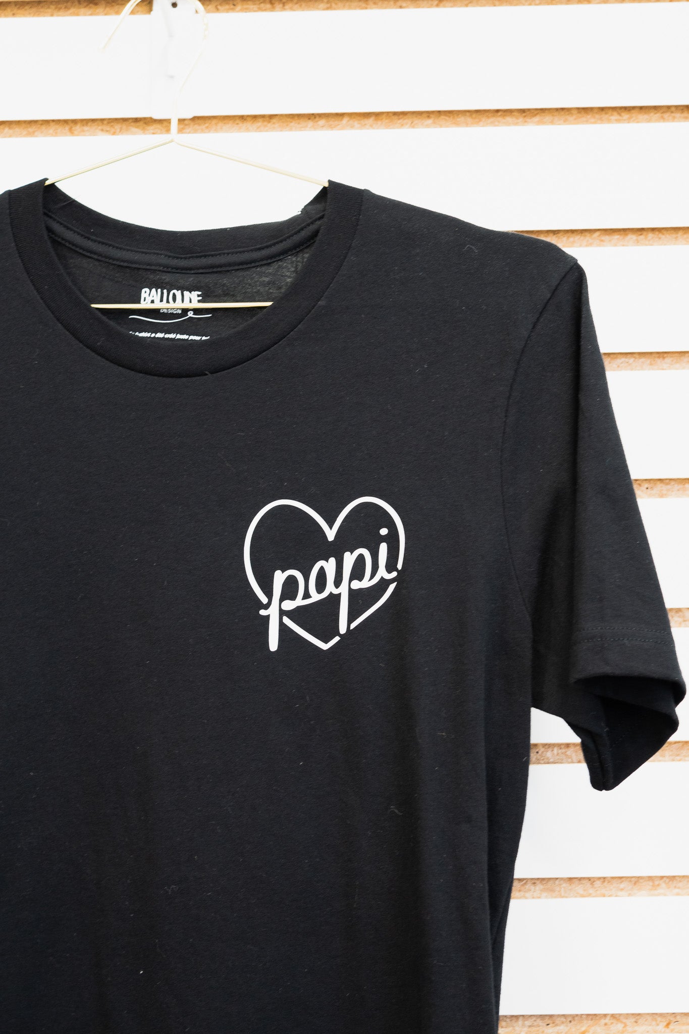 *prêt-à-partir* T-shirt design-cœur "PAPI" Noir - M unisexe