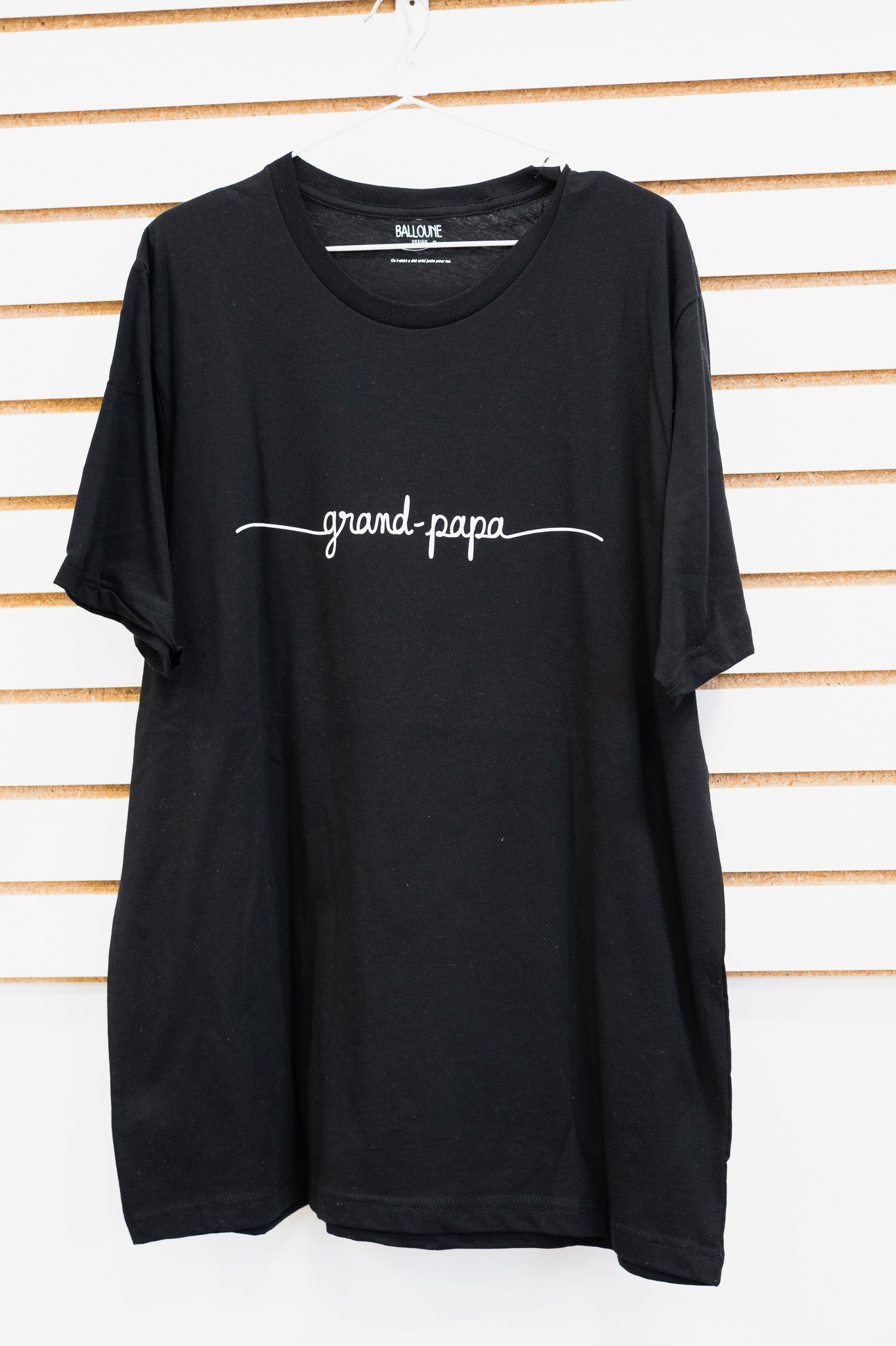 *prêt-à-partir* T-shirt design-signature "GRAND-PAPA" Noir - XL unisexe