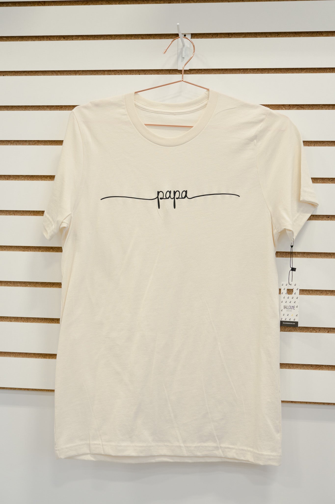 *prêt-à-partir* T-shirt design-signature "PAPA" Beige naturel - M unisexe