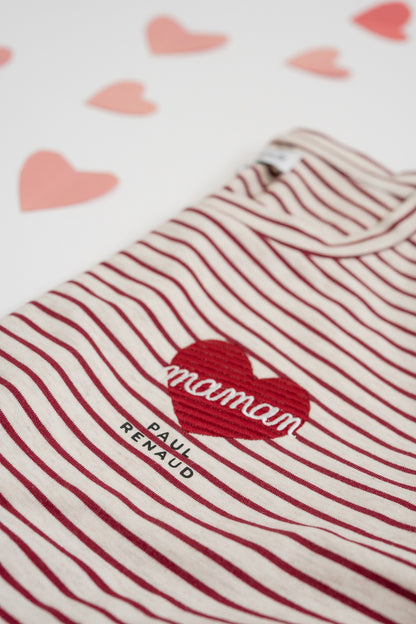 Chandail d'allaitement avec fermetures éclair - "maman" design-Cœur - À PERSONNALISER