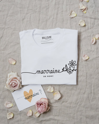 **PRÉ-COMMANDE** T-shirt BOUQUET pour marraine - À PERSONNALISER