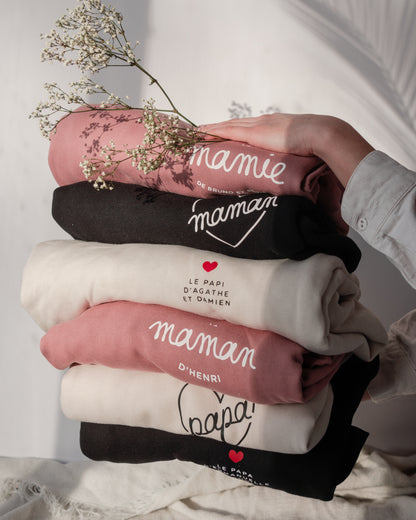 COEUR MAMAN, PAPA, ... - T-shirt et crewneck adulte