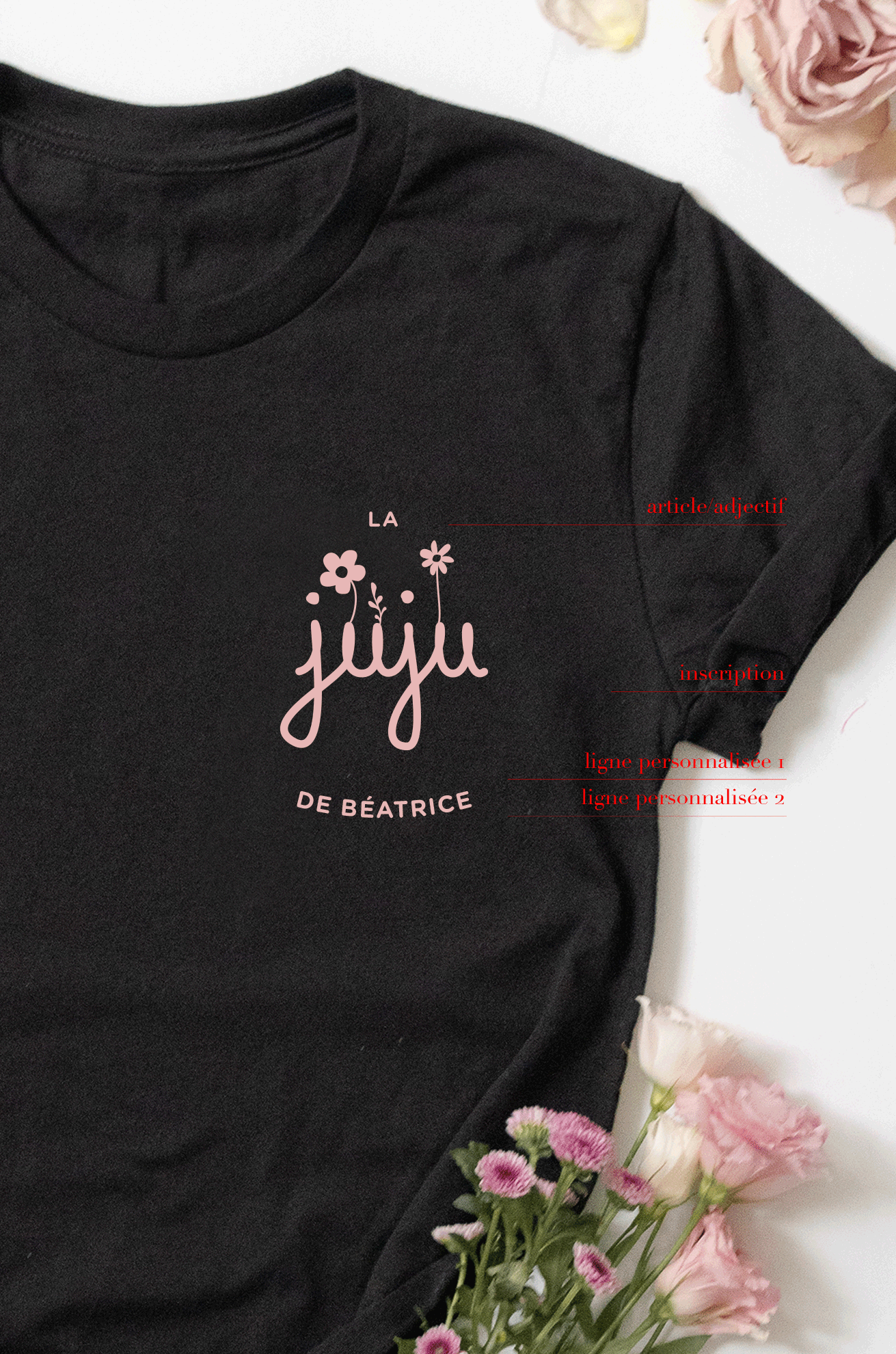 T-shirt FLEURI adulte - À PERSONNALISER