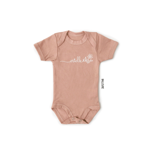 Cache-couche à manches courtes BOUQUET personnalisé avec PRÉNOM