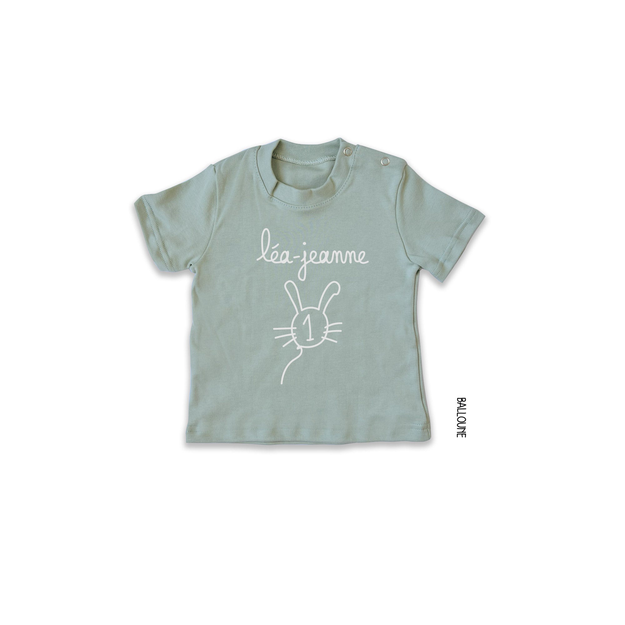 T-shirt anniversaire LAPIN personnalisé - manches courtes