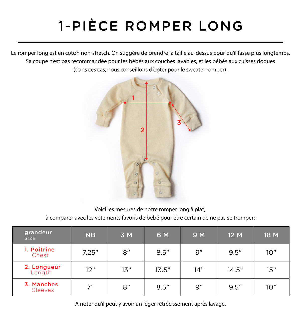 Pyjama manches et jambes longues - Vanille