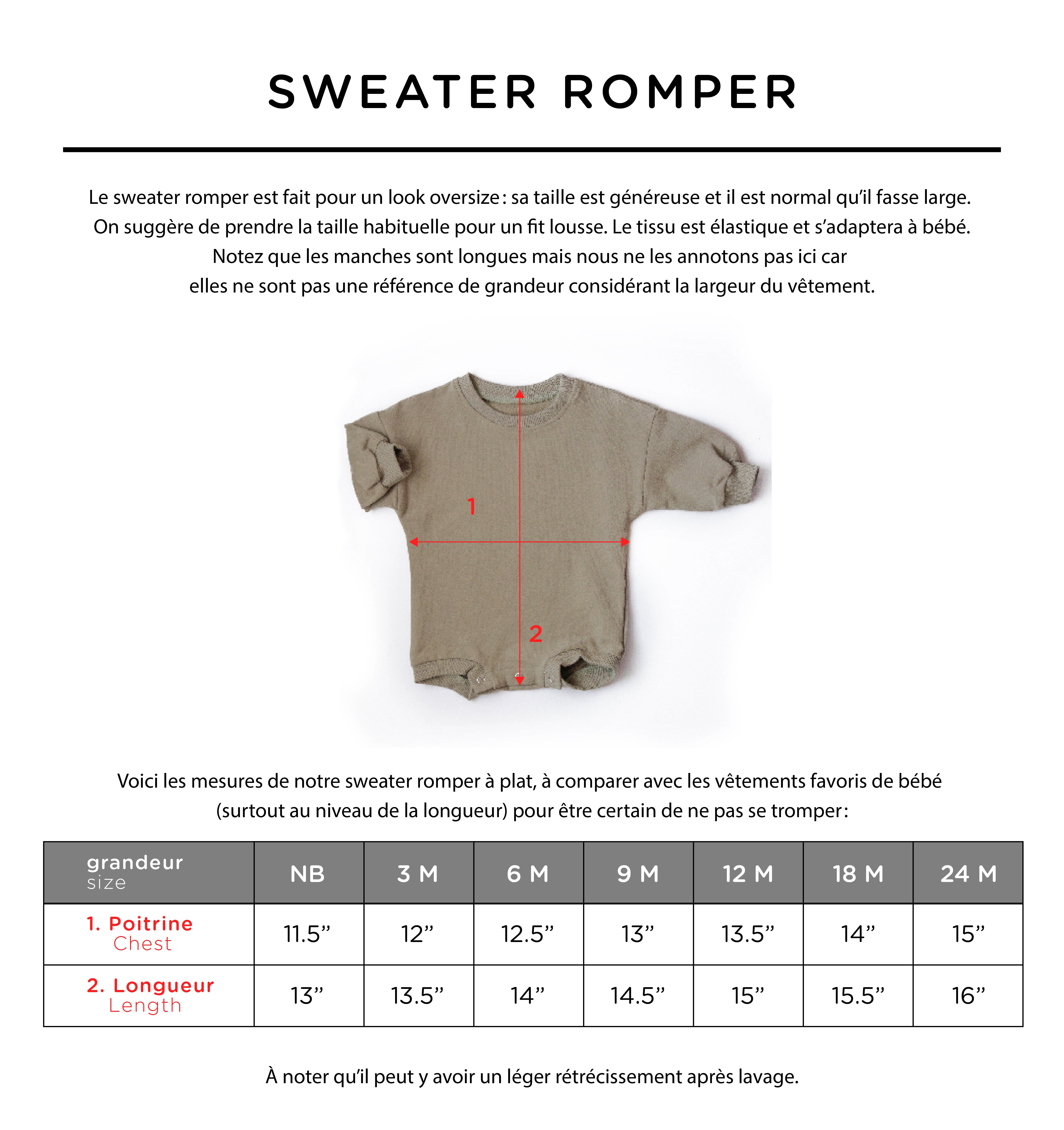 Sweater Romper personnalisé "PETIT(E)" + mot à personnaliser