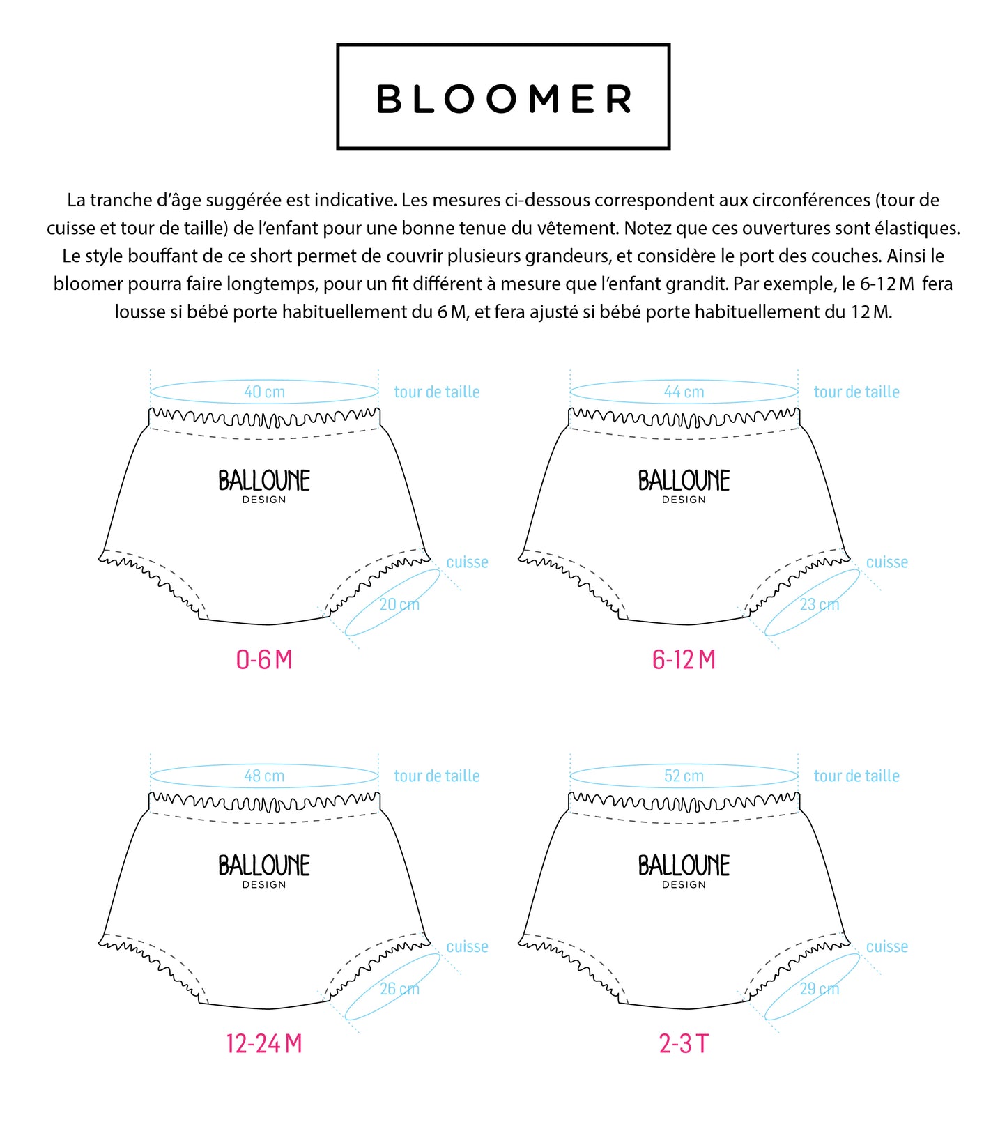 Prêt-à-partir - Short Bloomer bébé NON-PERSONNALISÉ