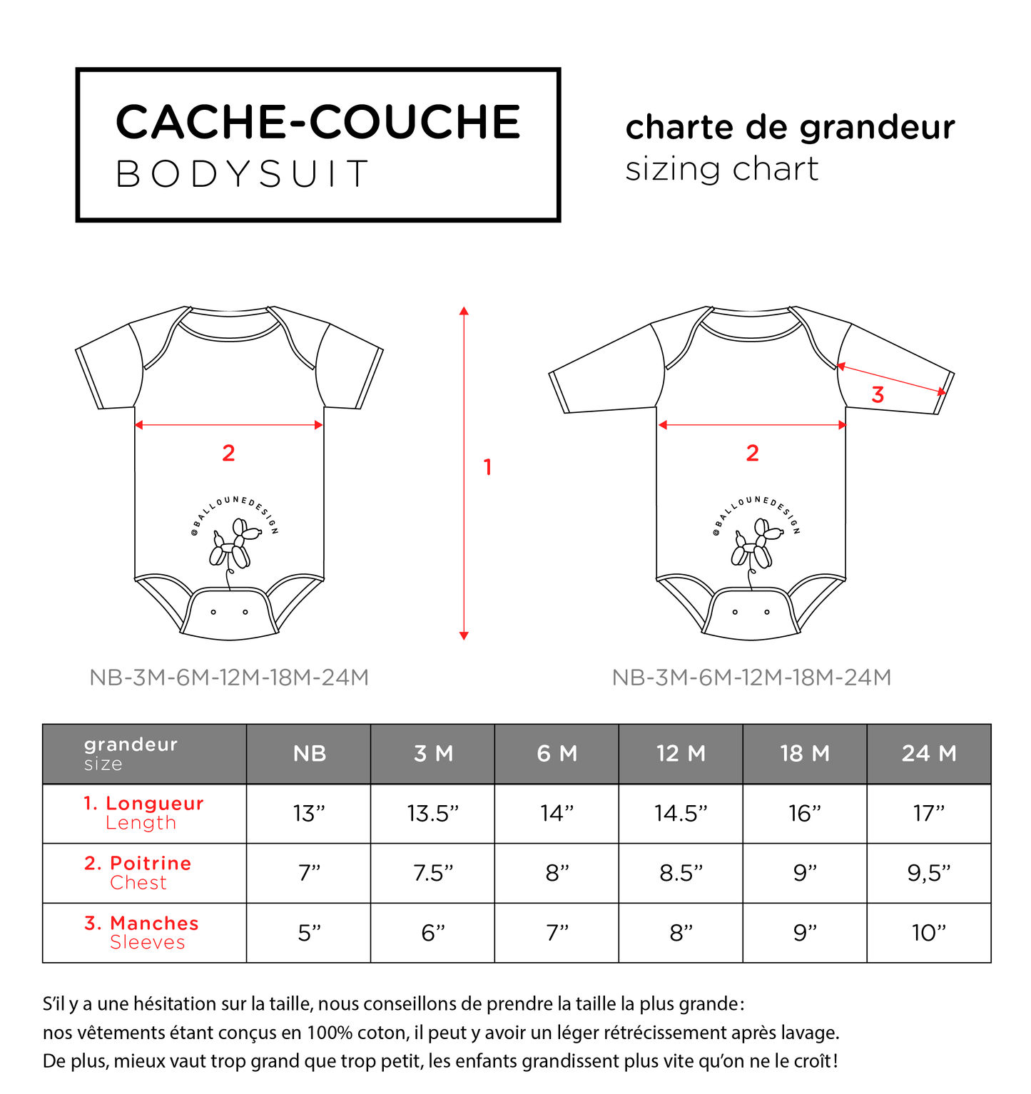 Cache-couche à manches courtes BOUQUET personnalisé avec PRÉNOM