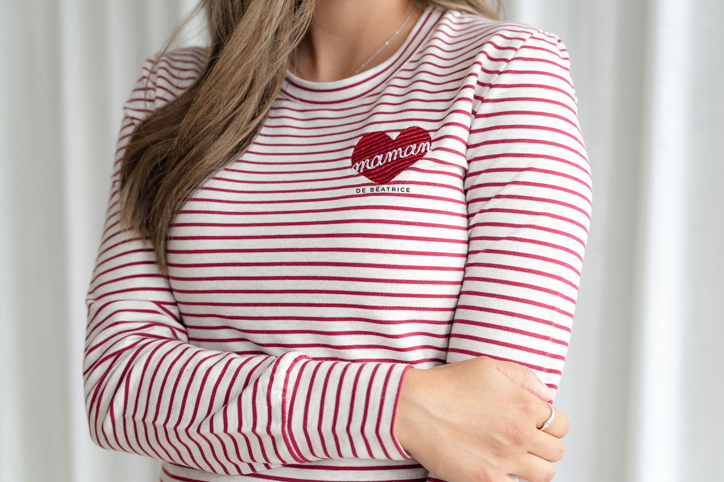 Chandail d'allaitement avec fermetures éclair - "maman" design-Cœur - À PERSONNALISER