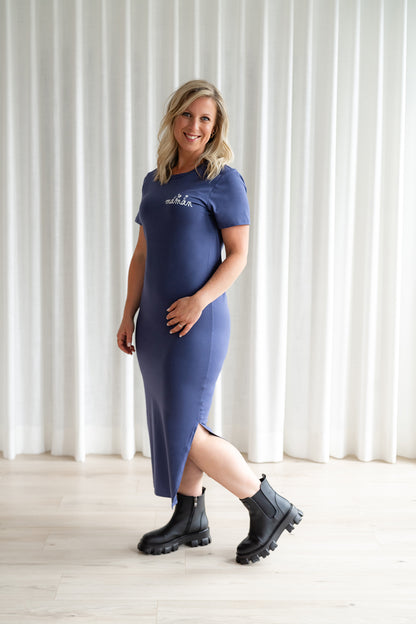 Robe t-shirt "maman" design fleuri