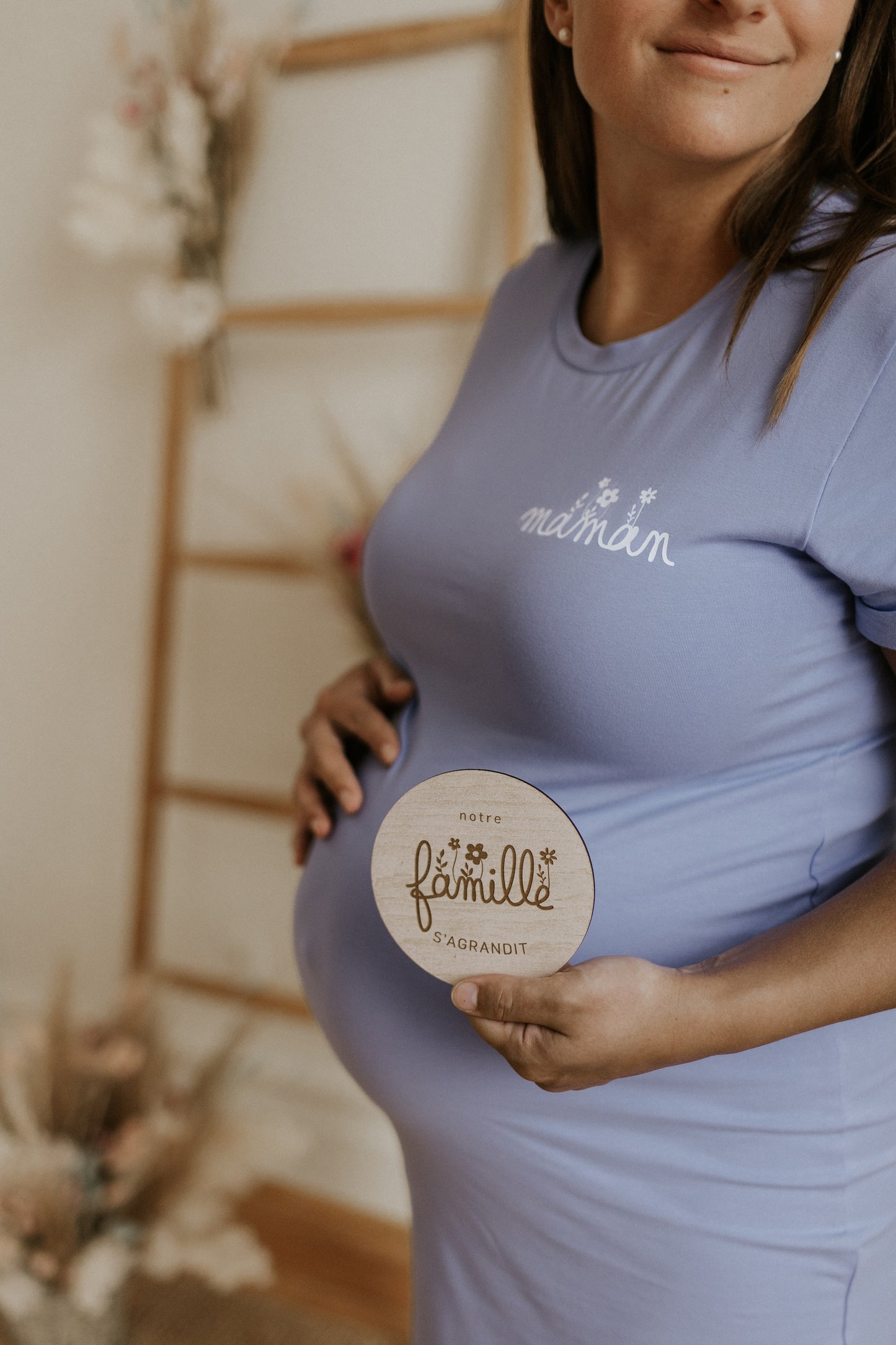 Robe t-shirt "maman" design fleuri