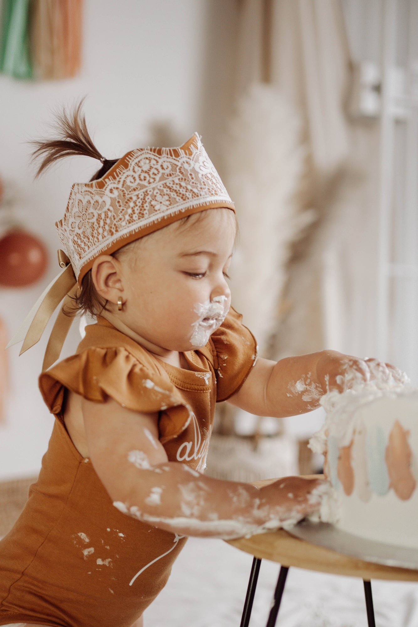 *prêt-à-partir* Couronne de fête réversible avec dentelle