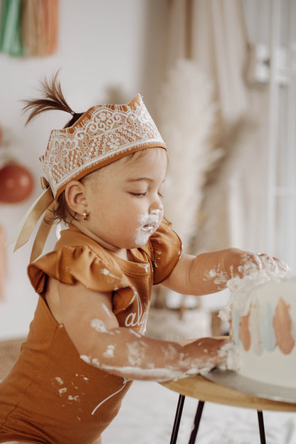 *prêt-à-partir* Couronne de fête réversible avec dentelle