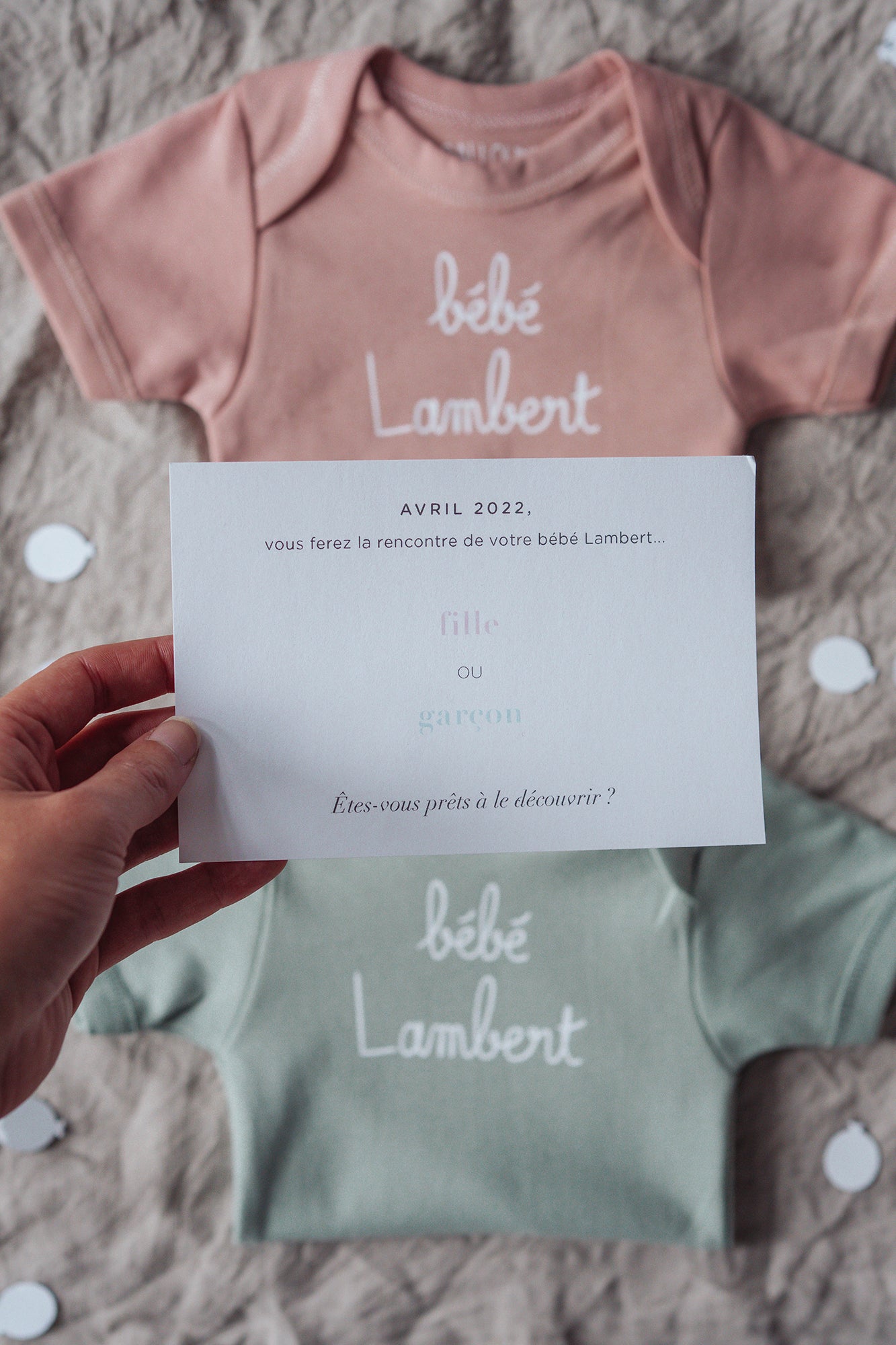 Boîte "Gender Reveal" personnalisée