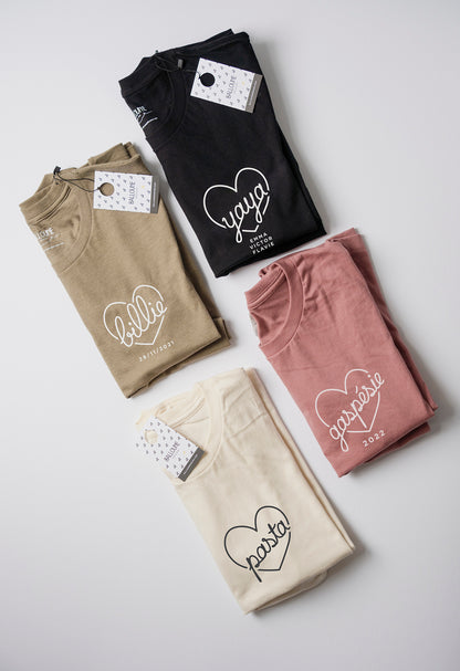 T-shirt CŒUR adulte - À PERSONNALISER