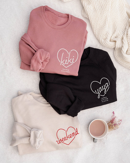 Crewneck CŒUR adulte - À PERSONNALISER