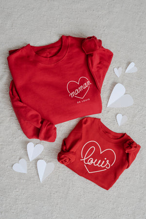Crewneck CŒUR pour maman - À PERSONNALISER
