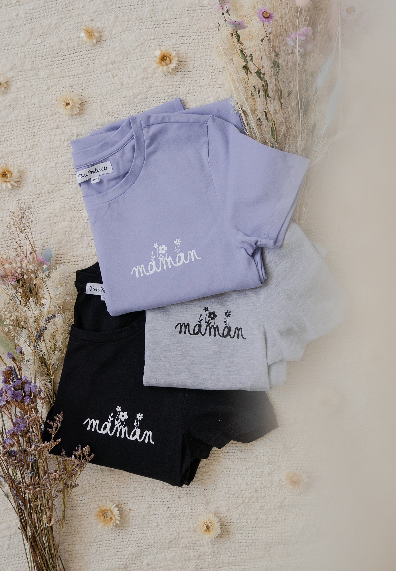 *prêt-à-partir* Robe t-shirt "maman" design FLEURI (tailles restantes: XS, S, M)