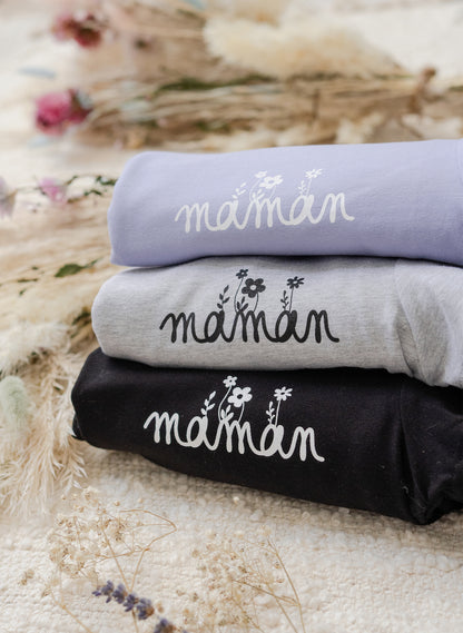 Robe t-shirt "maman" design fleuri