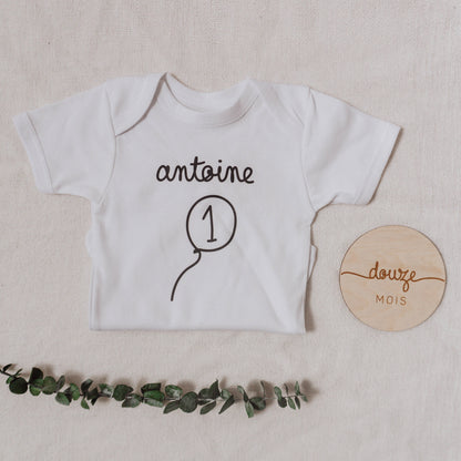 *prêt-à-partir* Pastilles d'étapes mensuelles en bois - Ensemble de 12