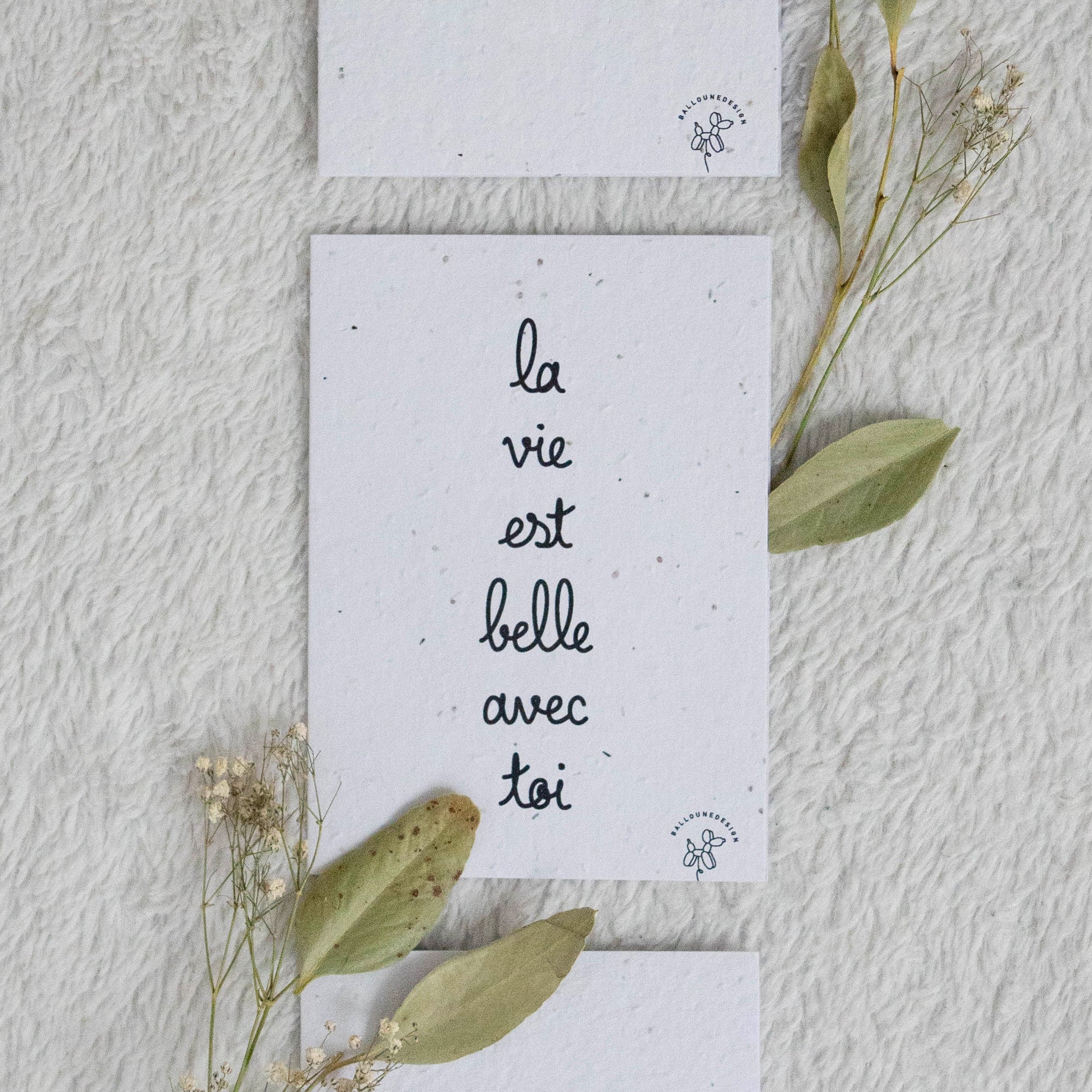 Carte de vœux à planter "la vie est belle avec toi"