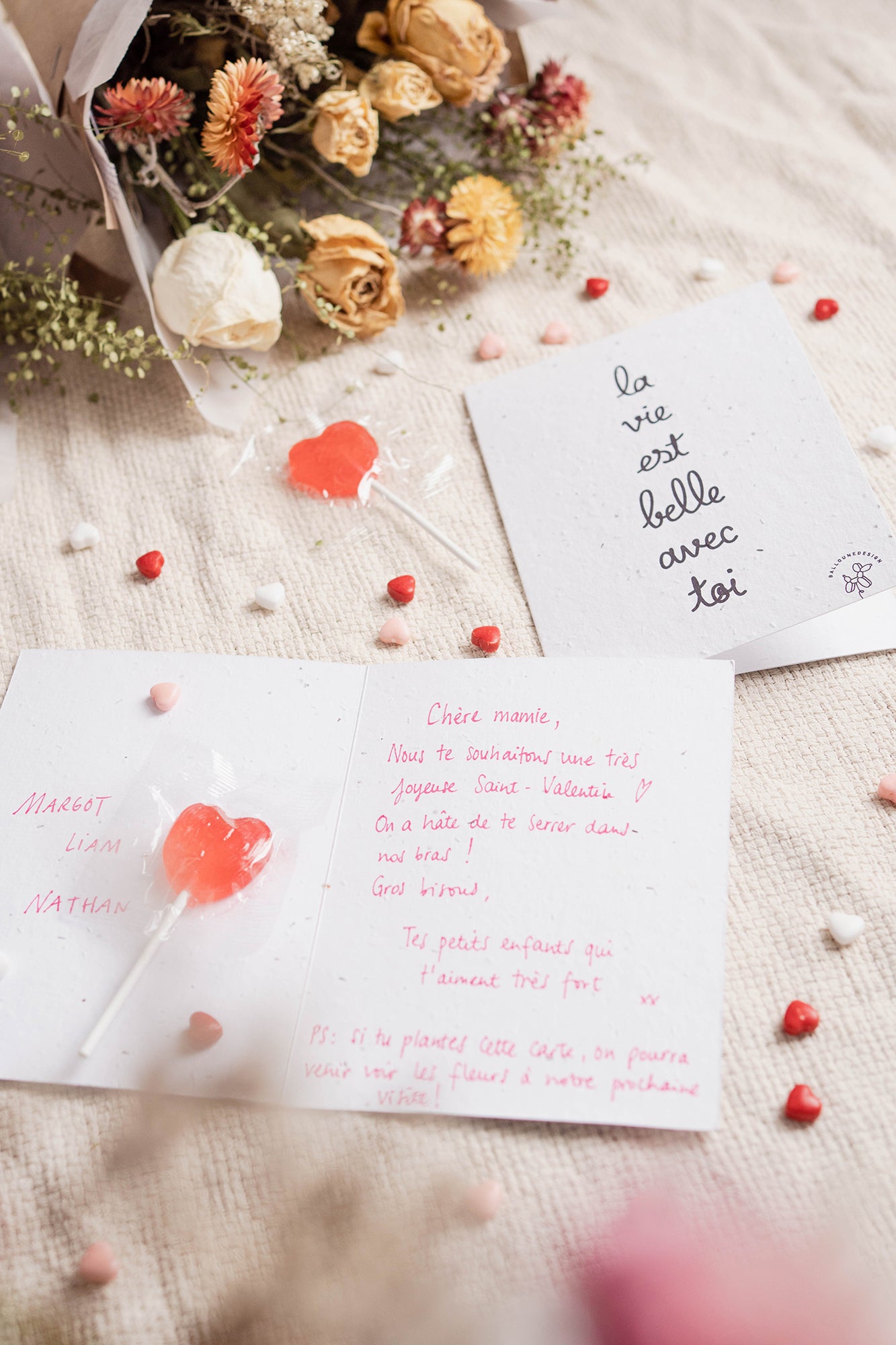 Carte de vœux à planter "la vie est belle avec toi"