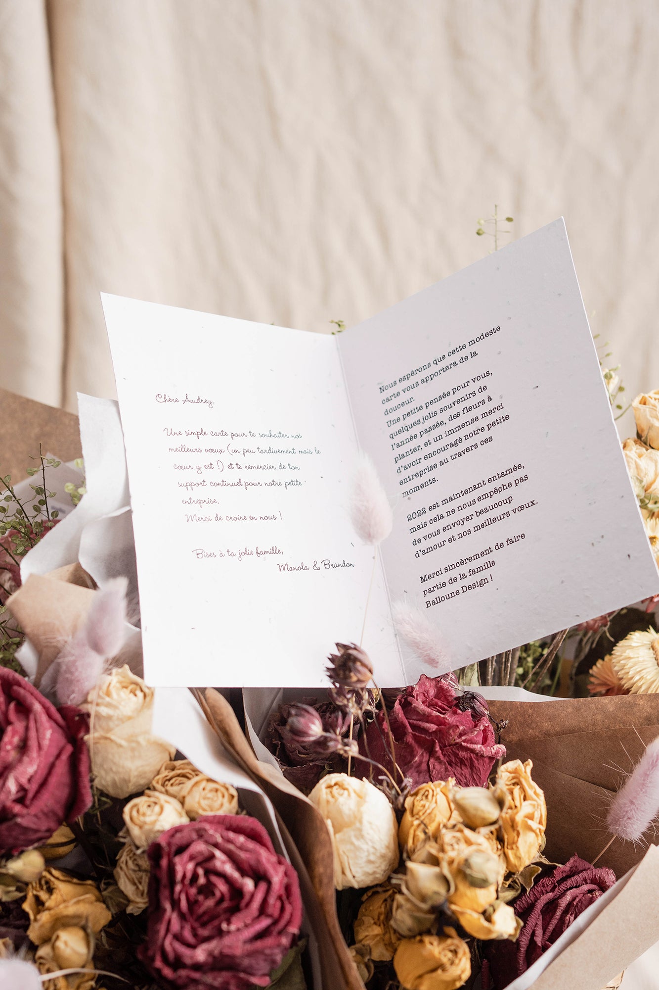 Carte de vœux à planter "la vie est belle avec toi"