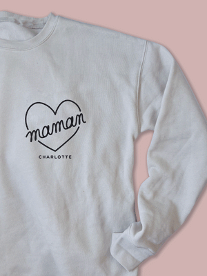 Crewneck CŒUR pour maman - À PERSONNALISER