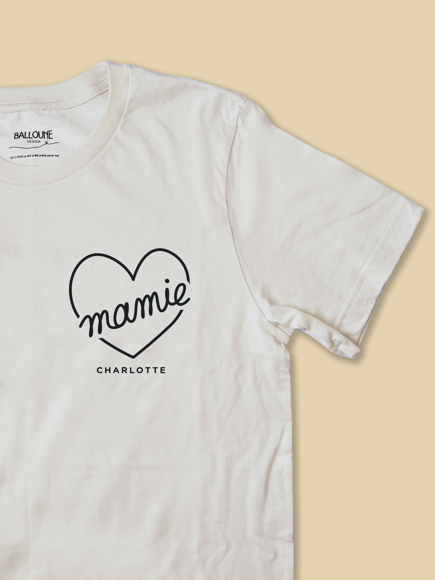 T-shirt CŒUR pour grand-maman - À PERSONNALISER