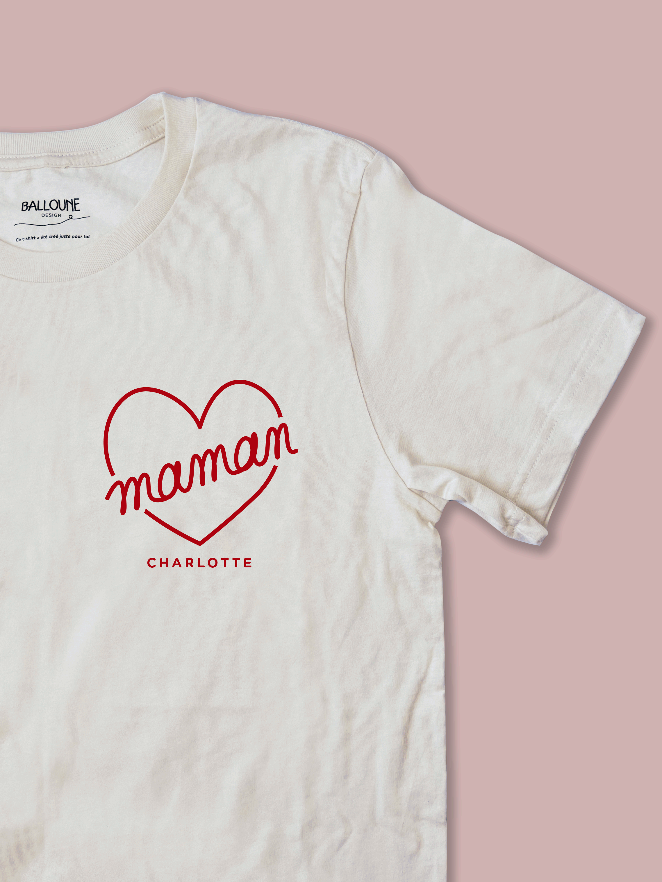T-shirt CŒUR pour maman - À PERSONNALISER