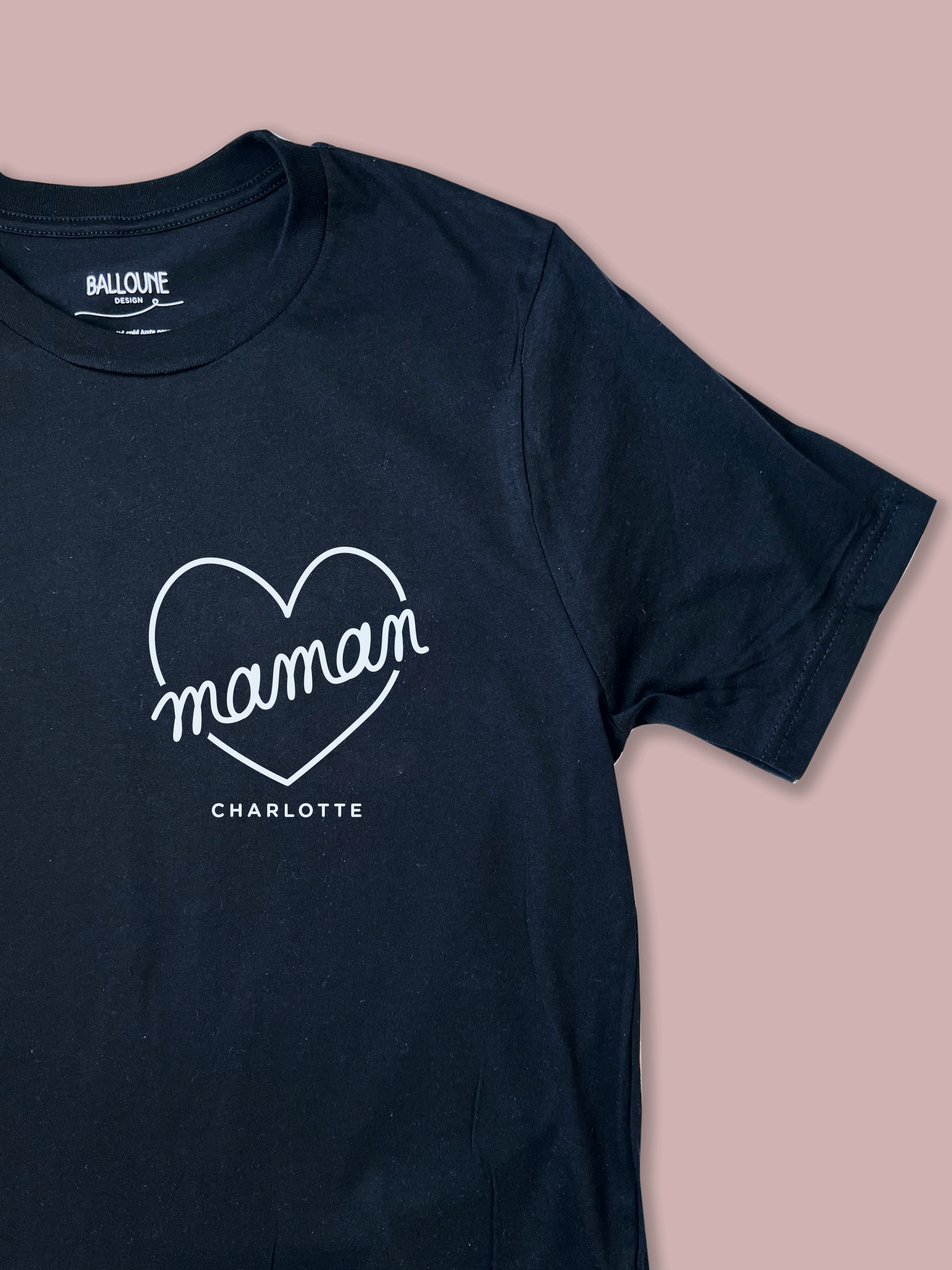 T-shirt CŒUR pour maman - À PERSONNALISER