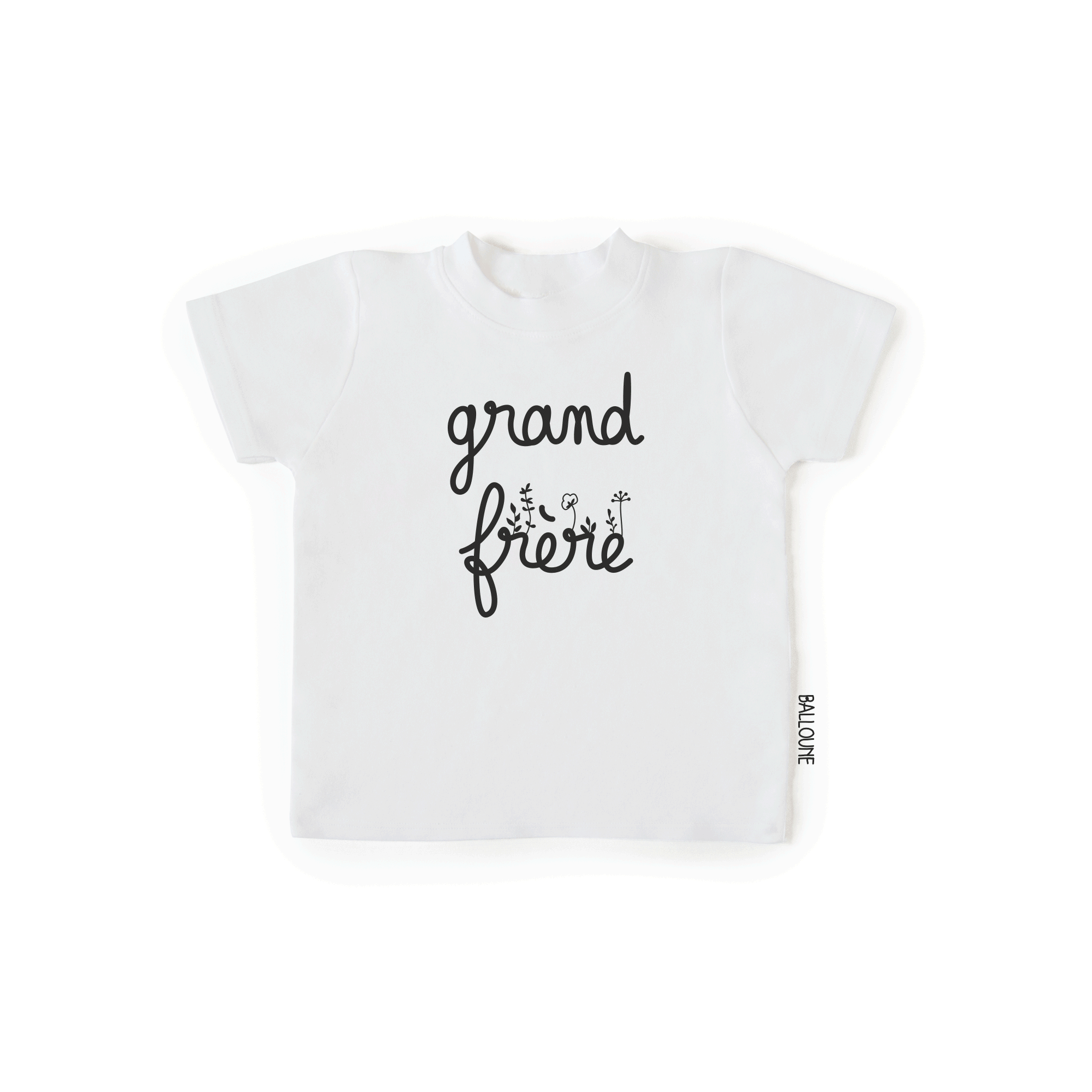 T-shirt "grand frère" design FLEURI