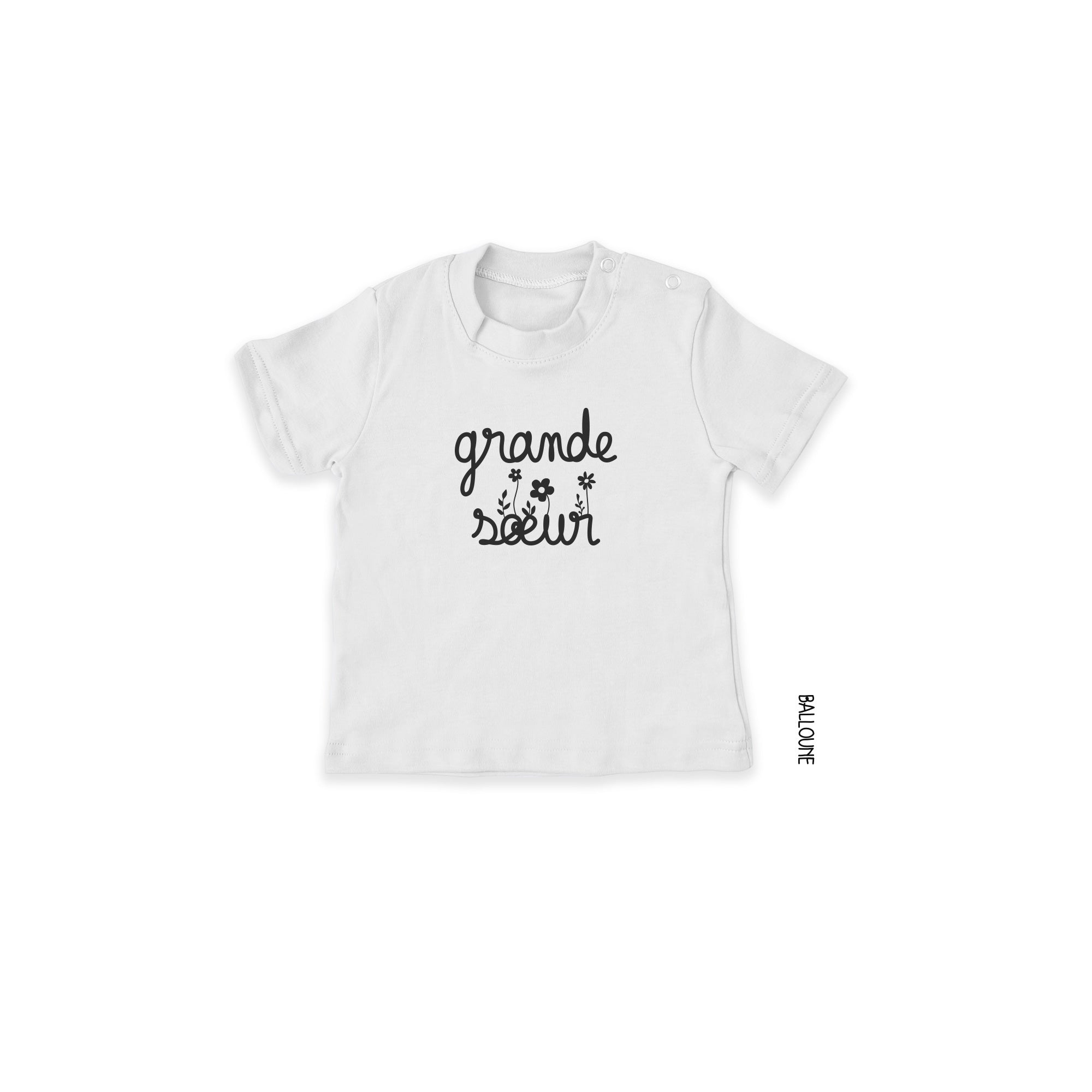T-shirt "grande sœur" design FLEURI