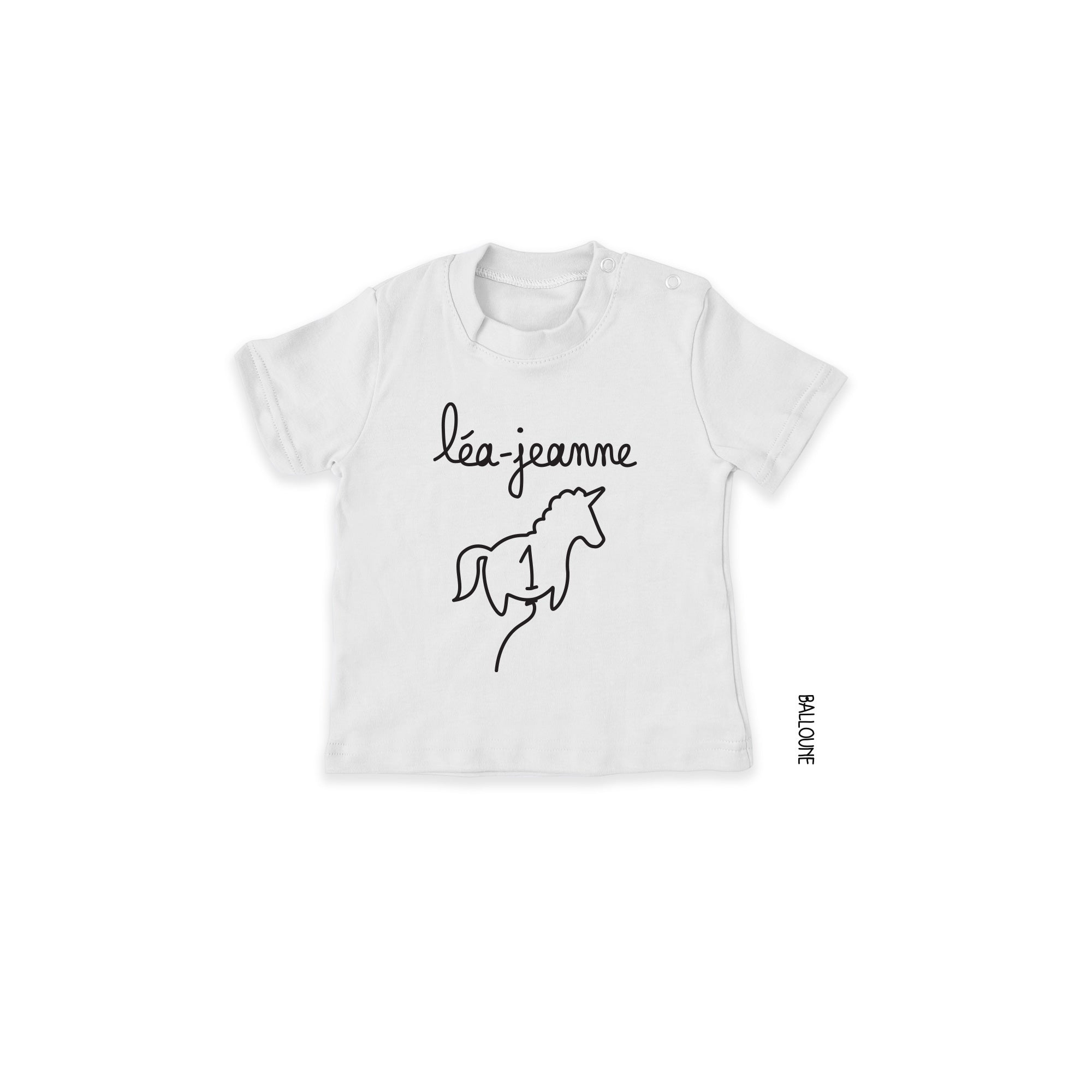 T-shirt anniversaire LICORNE personnalisé - manches courtes
