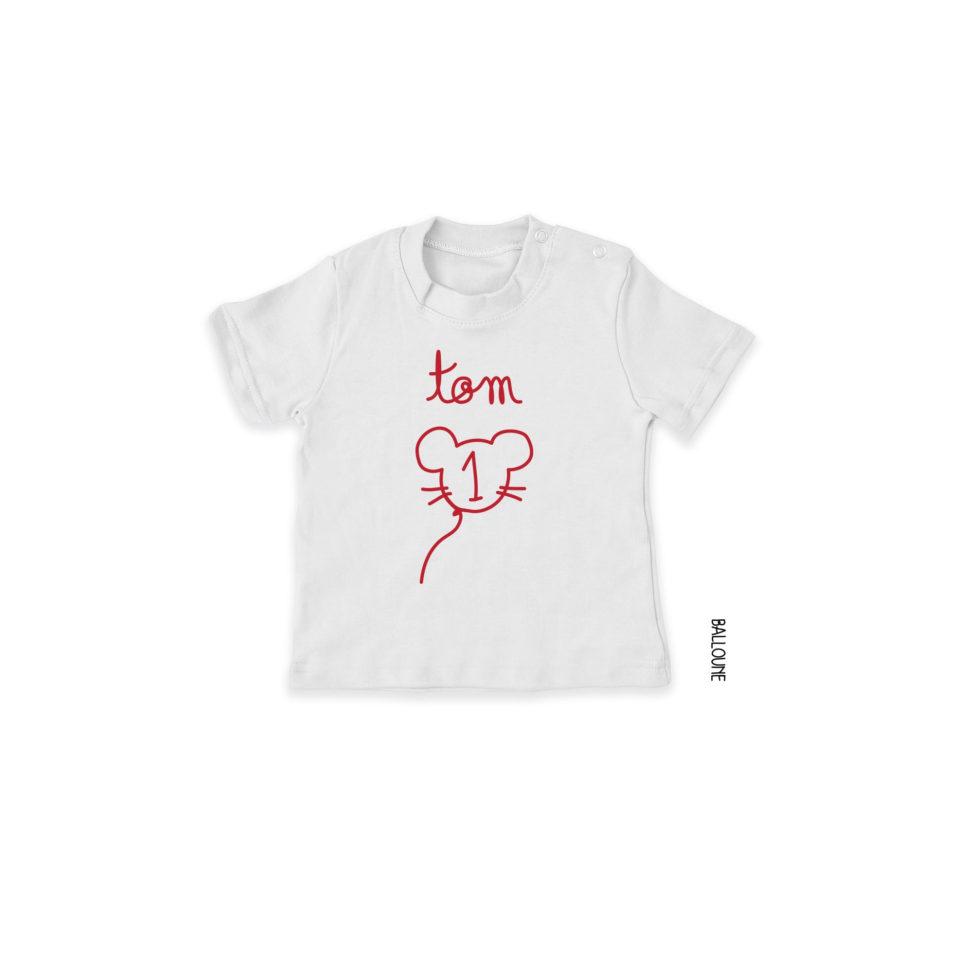 T-shirt anniversaire SOURIS personnalisé - manches courtes