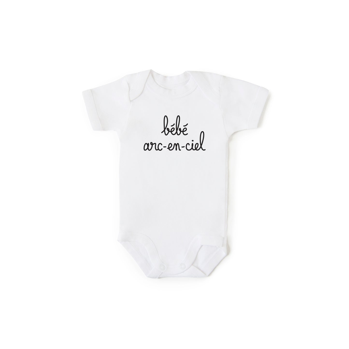 Cache-couche BÉBÉ ARC-EN-CIEL blanc à manches courtes